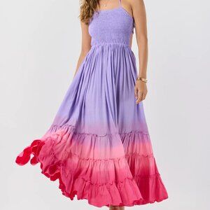 NWOT Tiare Hawaii Naia Maxi Dress Lavender & Pink Tie Dye Size M/L